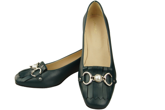 Damenschuhe Pumps verziert mit Malachitfransen Naturleder 195 ElitaBut