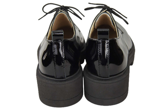 Schuhe Damen Schnürschuhe Schwarz Glänzendes Naturlackleder 180 ElitaBut