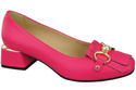 Damenschuhe Pumps verziert mit Fransen Neonrosa Naturleder 195 ElitaBut