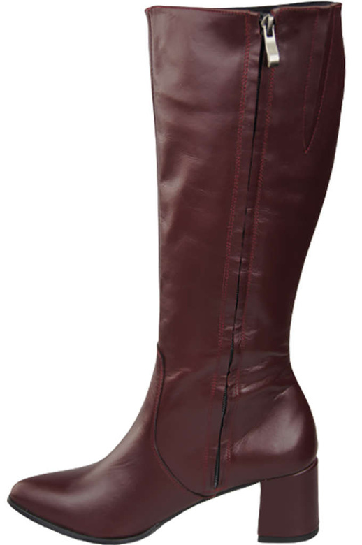 Klassische Damenstiefel, Naturleder, Burgund 175 ElitaBut