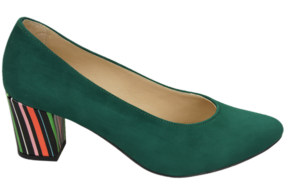 Damenschuhe Malachite Pumps Natürliches Wildleder Dekorativer Absatz 158 von ElitaBut