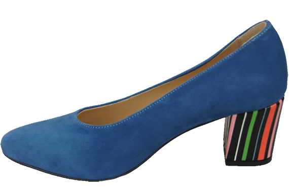 Damenschuhe Pumps Blau Natürliches Wildleder Dekorativer Absatz 158 von ElitaBut
