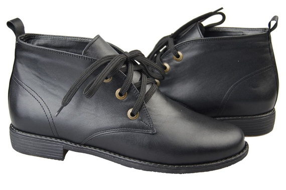 Warme Damenstiefel, Naturleder, Schwarz 979 von Elitabut