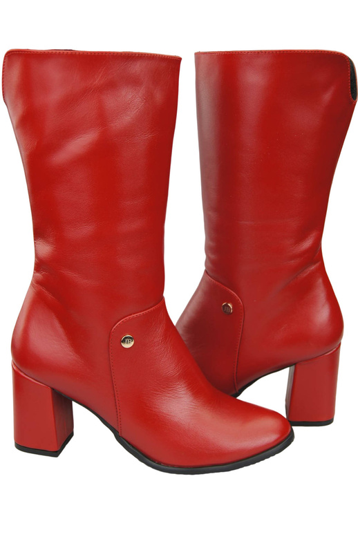 Damen-Halbstiefel, Naturleder, Rot 189 ElitaBut