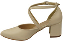 Elegante Beige Ledersandalen mit offener Seite und stabilem Absatz 218 ElitaBut