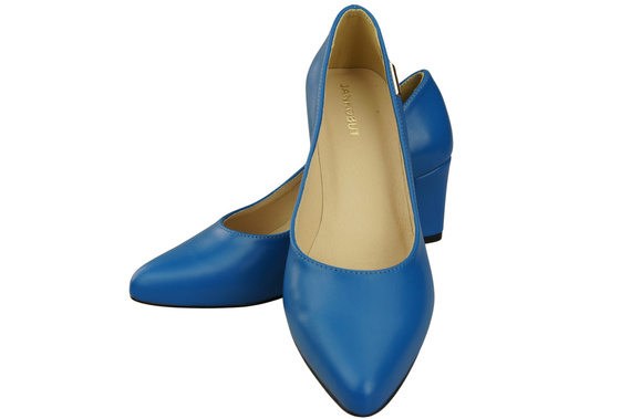 Klassische Glatt Damen Blau Naturleder Schuhe 213 ElitaBut