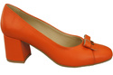 Damen Pumps mit Schleife Orange Naturleder und niedrigem Absatz 203 ElitaBut