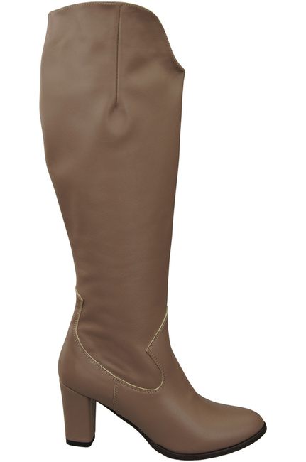 Stilvolle Damen Cappuccino Dunkel Stiletto Stiefel Naturleder 211 ElitaBut