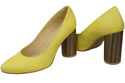 Damenschuhe Zitronenpumps Naturleder Bunter dekorativer Absatz 194 ElitaBut