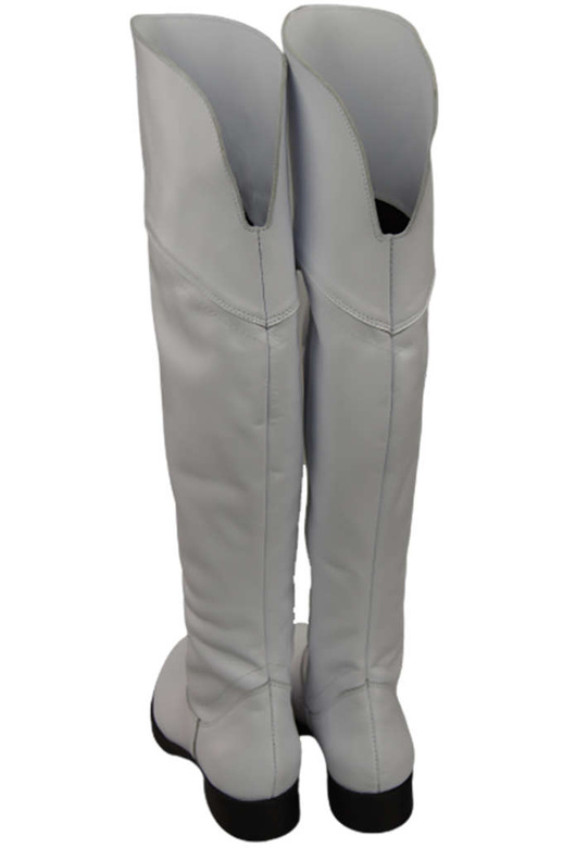 Schuhe Damenstiefel Stiefel Overknee-Stiefel, Naturleder, Weiß 638 ElitaBut