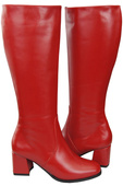 Bequeme Damen Rot Niedrig Absatz Stiefel Naturleder 212 ElitaBut