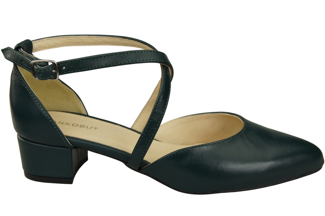 Damen Sandalen Echtleder Malachit mit Riemen Niedriger Absatz 223 ElitaBut