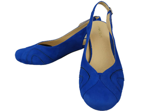 Damenschuhe Sandalen, Naturleder, Wildleder, Azurblau 842 von ElitaBut