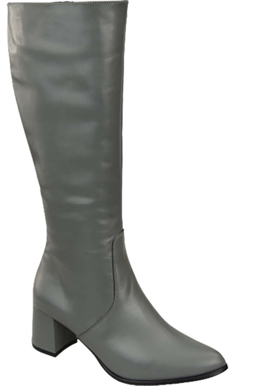 Klassische Damenstiefel, Naturleder, Grau 175 ElitaBut