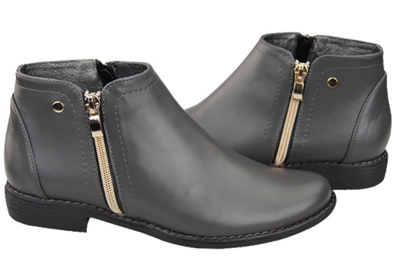 Frühlings-Damenschuhe Stiefeletten, Naturleder, Graphit 872 ElitaBut