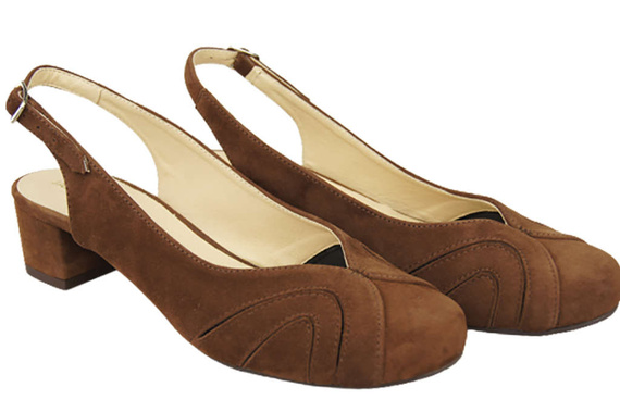 Damenschuhe Sandalen, Naturleder, Wildleder, Braun 842 von ElitaBut