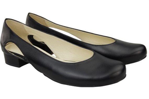 Damen Ballerinas Schwarz, Naturleder 103 ElitaBut