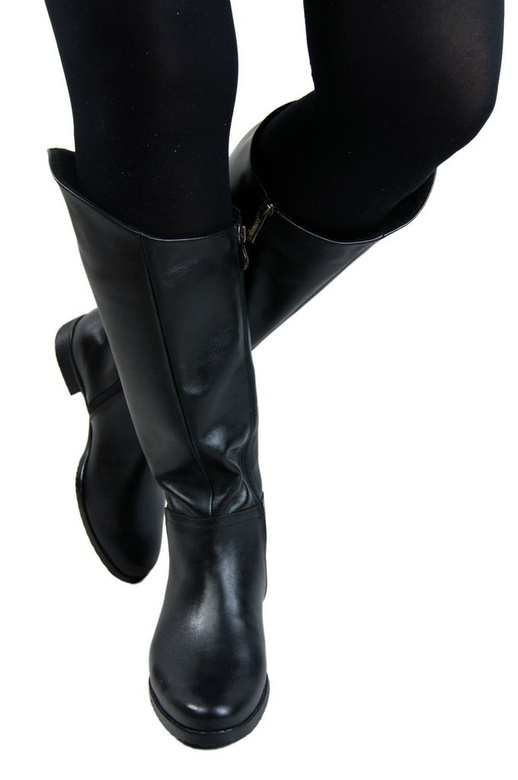 Schuhe Damenstiefel, Stiefel, Naturleder124 Schwarz ElitaBut