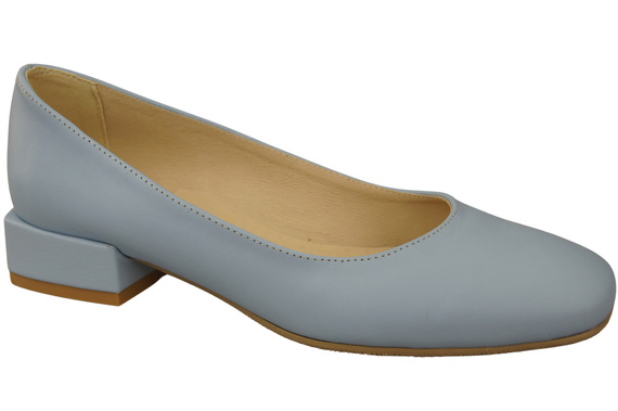 Bequeme Frauen Schuhe Hellblau Flats Natural Leder 204 ElitaBut