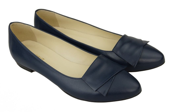 Damenschuhe Ballerinas Marineblau, Naturleder 988 ElitaBut