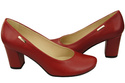 Klassische Damen Rot Leder Mandel Nase Pumps 201 ElitaBut