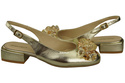 Damen Schuhe Gold Sandalen mit Kristallen Naturleder 215 ElitaBut
