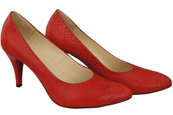 Damenschuhe Pumps Rot Schlangenmotiv Naturleder 150 ElitaBut