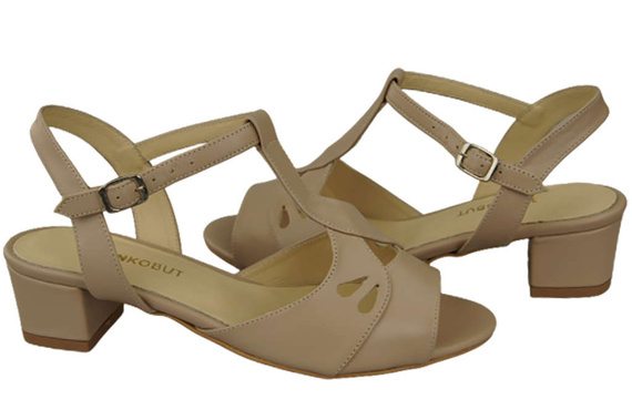 Damenschuhe Cappuccino Sandalen Narbenleder 169 ElitaBut