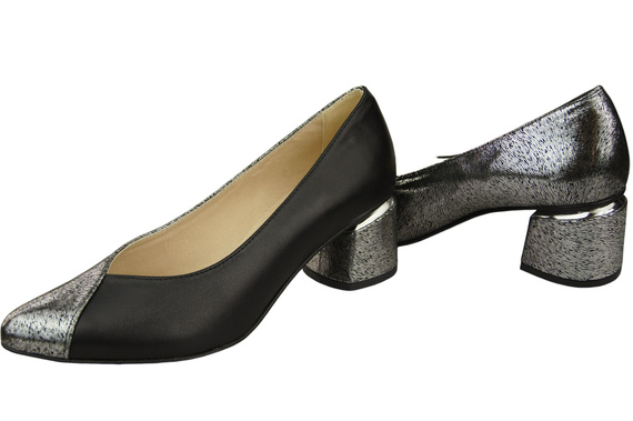 Einzigartige Damenschuhe aus Naturleder Fühlen Sie Luxus an Ihren Füßen Schwarz - Silber 191 ElitaBut