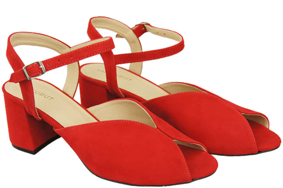 Damenschuhe Sandalen Rotes Naturleder Wildleder 185 ElitaBut