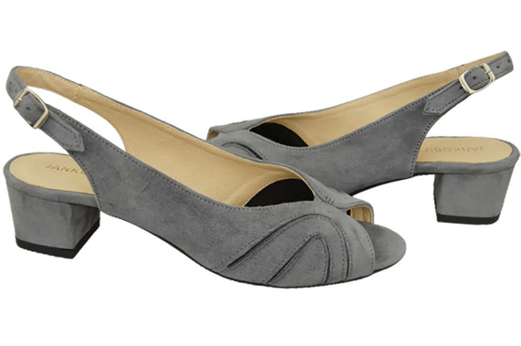 Damenschuhe Sandalen, natürliches Wildleder, Grau 991 ElitaBut