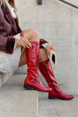 Damenstiefel, Stiefel, Naturleder, rot 747 ElitaBut