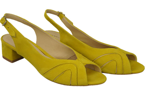 Damenschuhe Sandalen, natürliches Wildleder, Lemon 991 ElitaBut