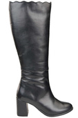 Klassische Damenstiefel, Naturleder, Schwarz 176 ElitaBut