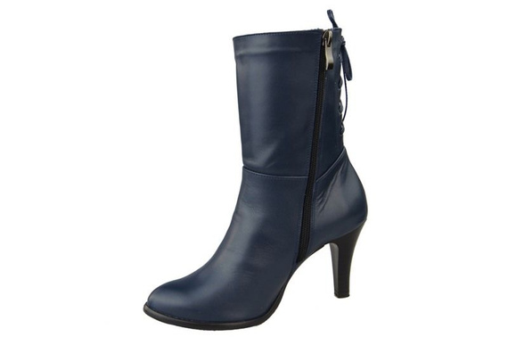 Winterschuhe Damenstiefeletten, Naturleder, Marineblau 978 von ElitaBut