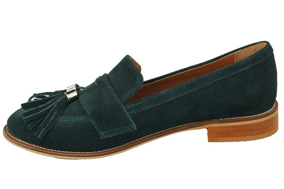 Schuhe Damen Mokassins Naturveloursleder Malachit 134 ElitaBut