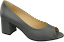 Damenschuhe PEEP TOE Pumps, grau, Naturleder mit beschichtetem Absatz 192 ElitaBut