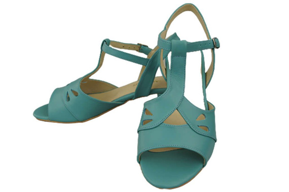 Damenschuhe Türkise Sandalen, Naturleder 169 ElitaBut