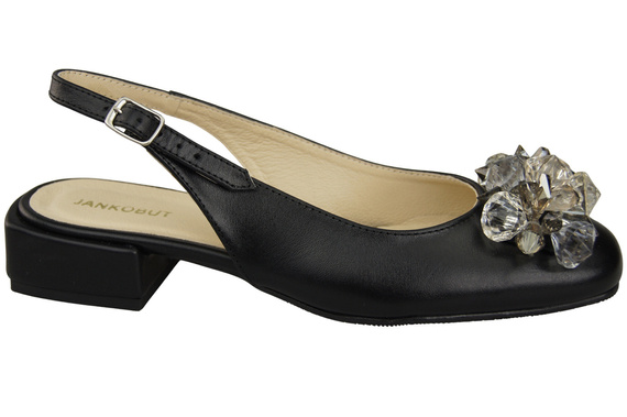 Damen Schuhe Schwarze Sandalen mit Kristallen Naturleder 215 ElitaBut