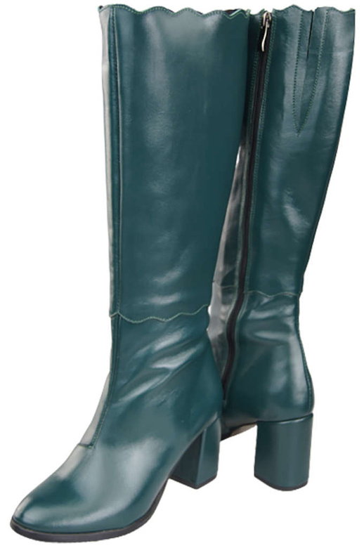 Klassische Damenstiefel, Naturleder, Malachit 176 ElitaBut