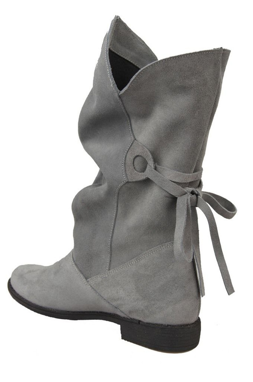 Damenschuhe Frühling / Herbst, natürliches Veloursleder, Grau 999 L ElitaBut