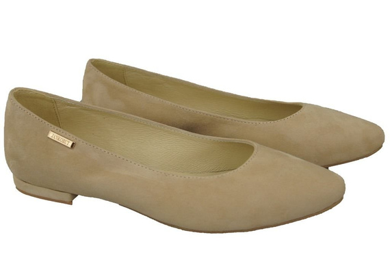 Damenschuhe Ballerinas Beige, Naturleder, Wildleder 131 ElitaBut