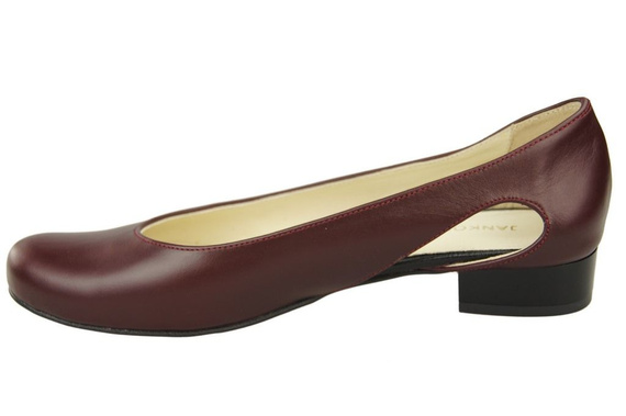 Damen-Ballerinas Burgunderrotes Naturleder 103 ElitaBut