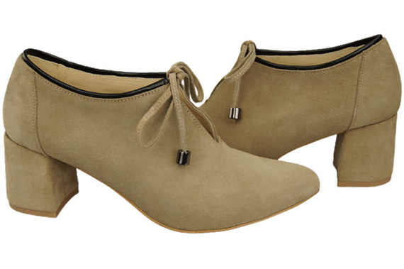 Damenschuhe Beige Schuhe, natürliches Veloursleder 183 ElitaBut
