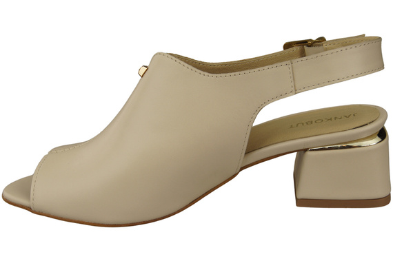 Damenschuhe Sandalen Beige, goldene Schnalle, Naturleder 198 ElitaBut