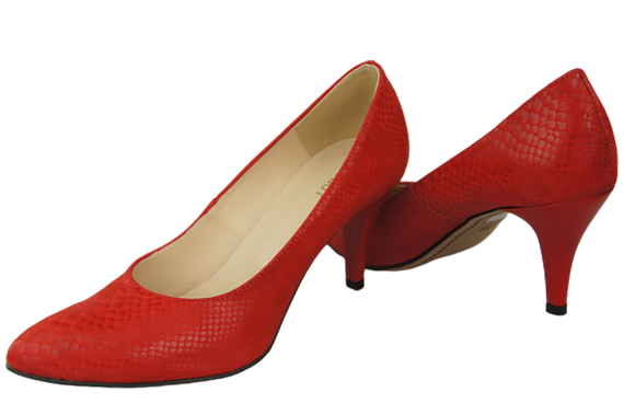 Damenschuhe Pumps Rot Schlangenmotiv Naturleder 150 ElitaBut