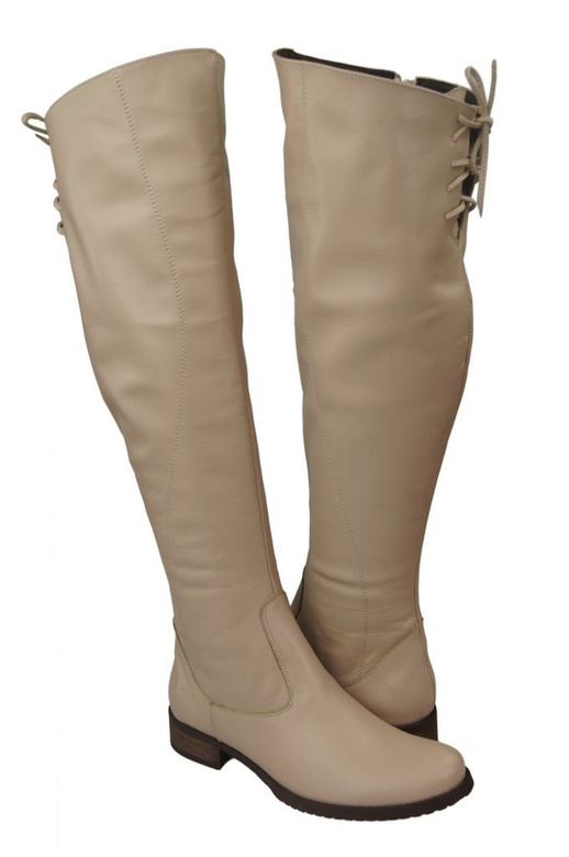 Schuhe Damenstiefel Stiefel Overknee-Stiefel Naturleder Cappuccino 121 ElitaBut