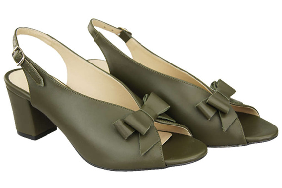 Damenschuhe Sandalen Oliv, naturnarbiges Leder, 148 L ElitaBut