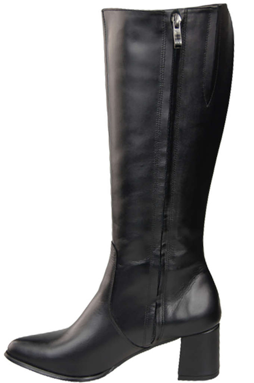 Klassische Damenstiefel, Naturleder, Schwarz 175 ElitaBut