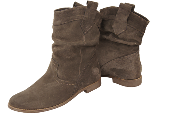 Schuhe Damen Stiefeletten Winter Naturveloursleder Braun 117 Von ElitaBut